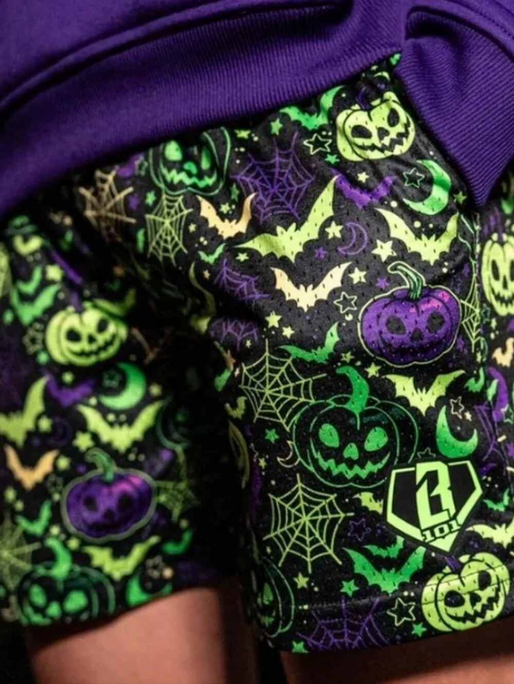 NWT Baseball Lifestyle 101 Halloween Pumpkin Spooky SZN Shorts